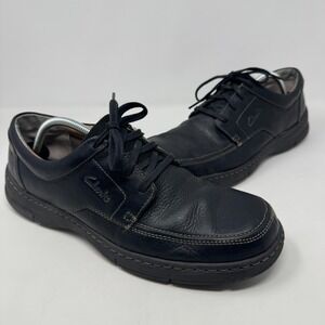 Clarks Black Leather Comfort Cushion‎ Shoes Lace Up Oxford Men's Size 11 M